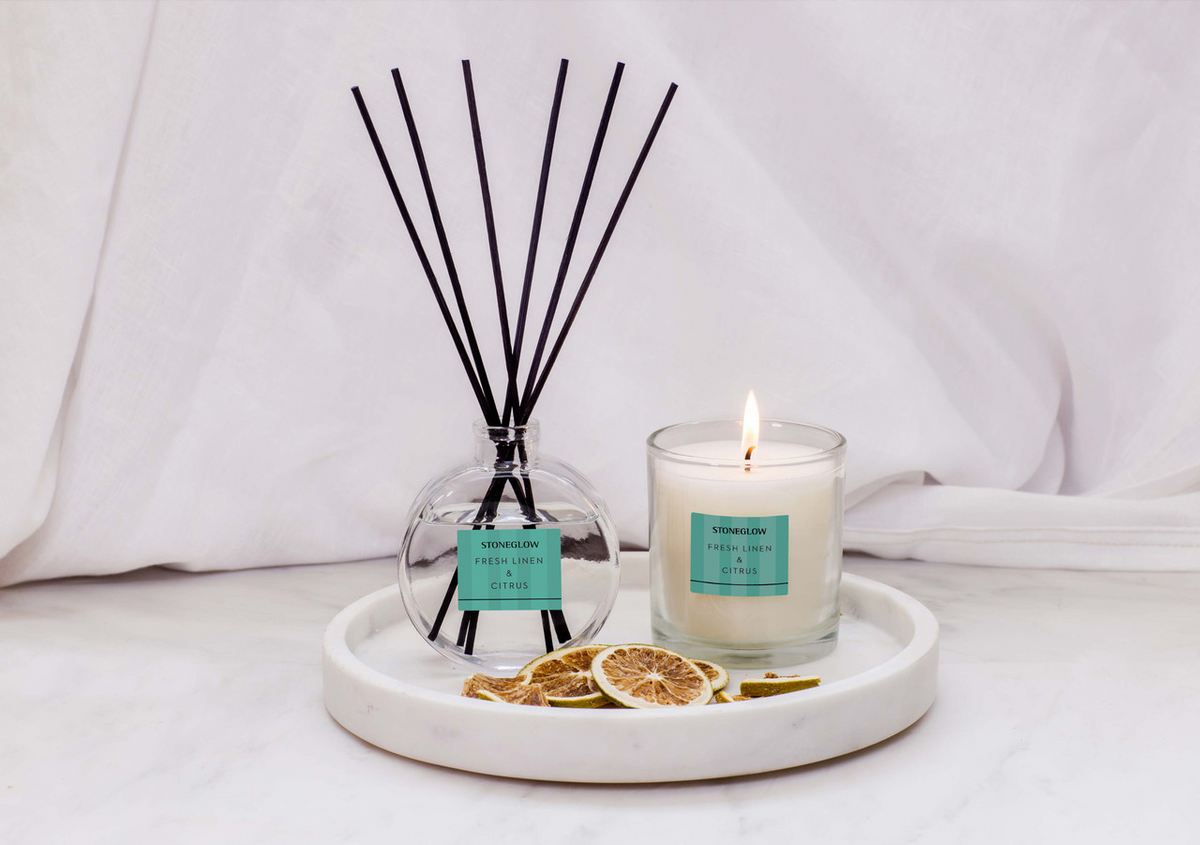 Fresh Linen & Citrus - Stoneglow Candle