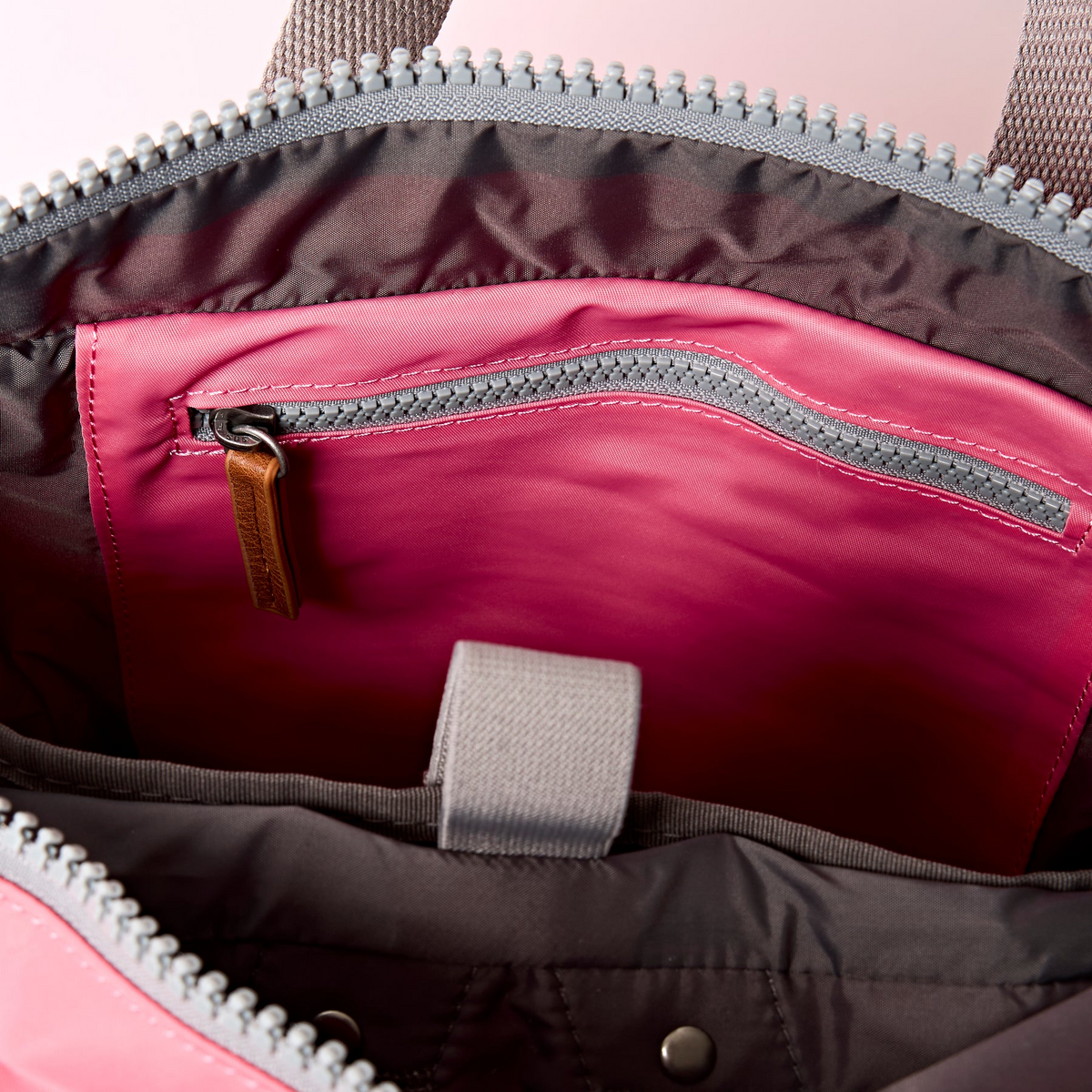 Canfield Bag In Pink Lemonade Recycled Nylon Small- Roka London