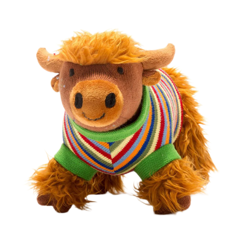 Knitted Highland Cow In Stripe - Best Years