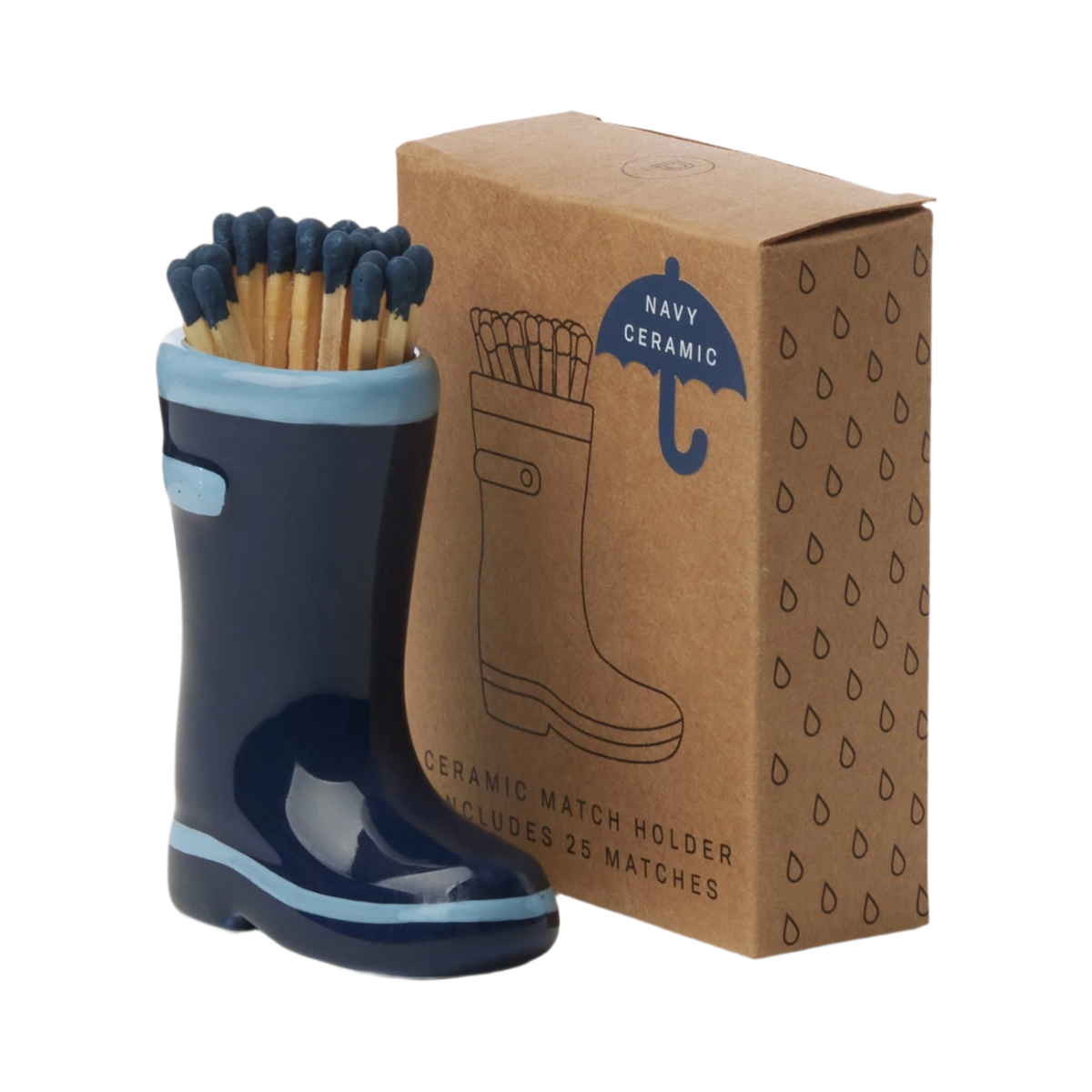 Wellington Boot Match Holder (Blue) - Paddywax