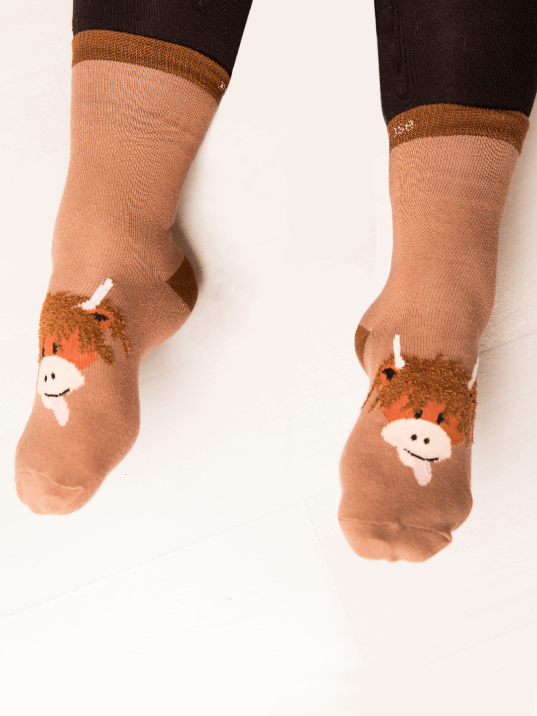 Hamish The Highland Cow Socks in Neutral - Blade & Rose