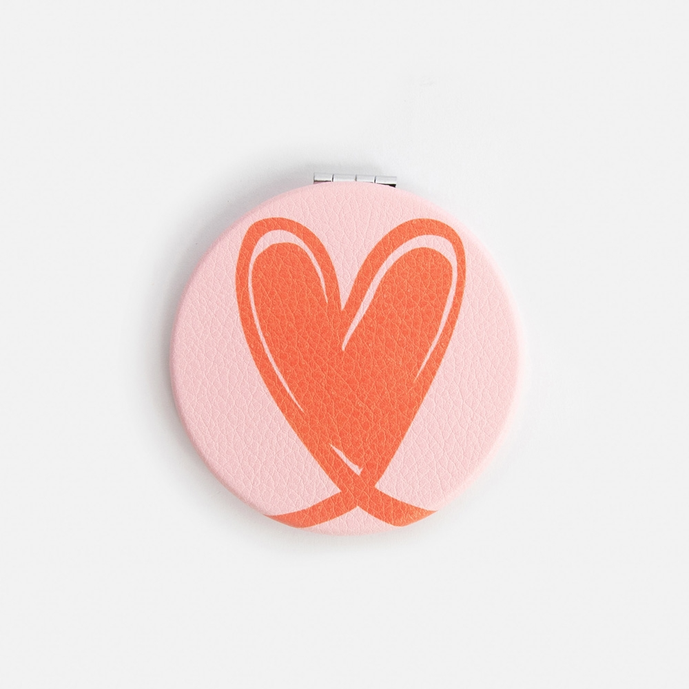 Pink & Orange Heart Pocket Mirror - Caroline Gardner